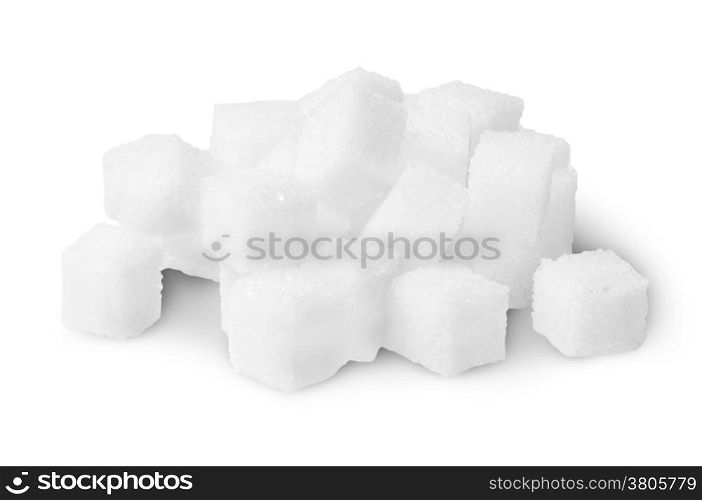 Pile Of Sugar Cubes Isolated On White Background