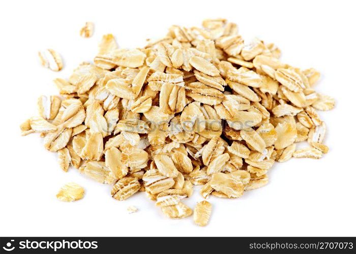 Pile of uncooked rolled oats