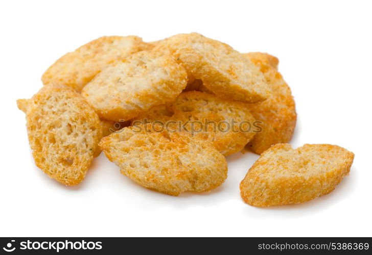 Pile of wheat rusk isolated on white