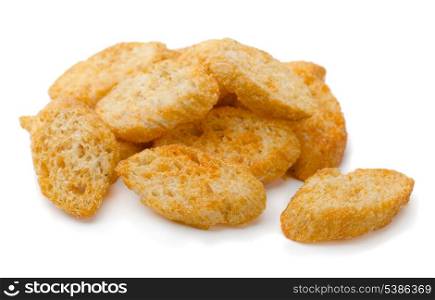 Pile of wheat rusk isolated on white