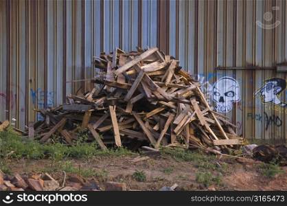 Pile of Wood from Demolition