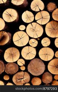 Pile wood logs for winter shortages 3d illustrated
