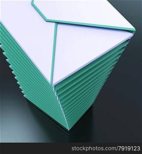 Piled Envelopes Showing Computer Mail Outbox Communication
