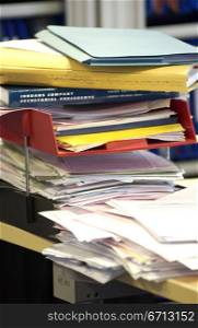 piled papers and files