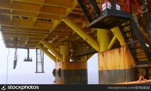 Piles of offshore fixed gas and oil production platform