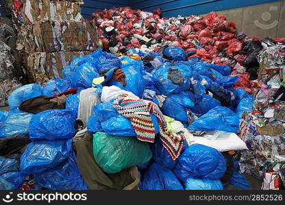 Piles of rubbish bags