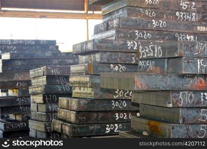 piles of steel sheet