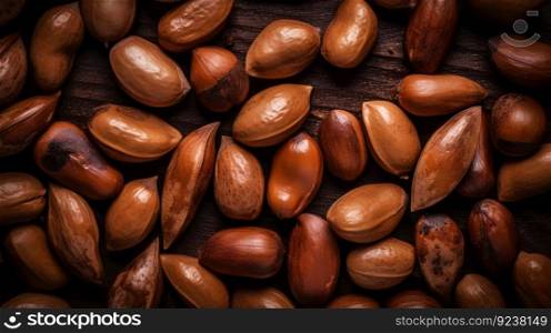 Pili nuts group background. Food backdrop. Generative AI.. Pili nuts group background. Food backdrop. Generative AI