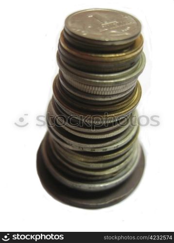 Pillar of russian coins from different times