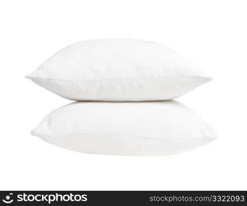 Pillows on white background