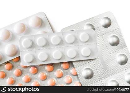 Pills blisters of pharmacy to cure pain and illness