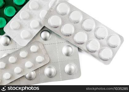 Pills blisters of pharmacy to cure pain and illness
