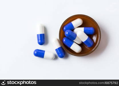 pills capsules isolated on white background