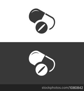 Pills icon. Isolated image. Flat pharmacy and medicine vector illustration