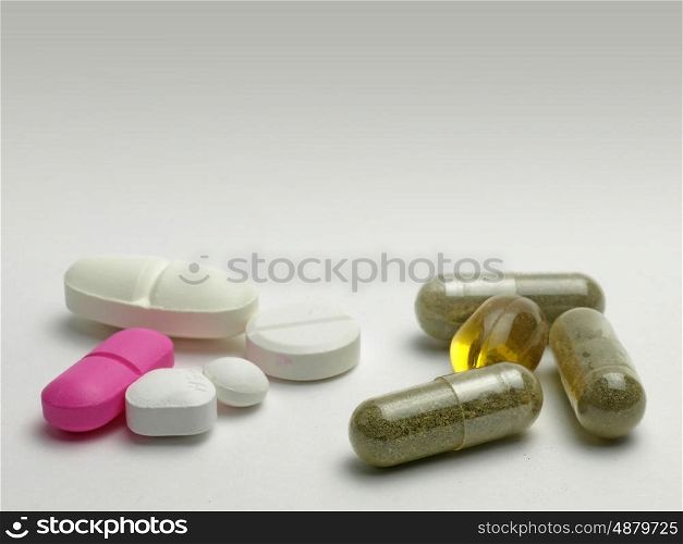 pills in different size. pills