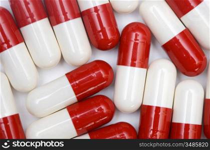 Pills, medical background, a over white background