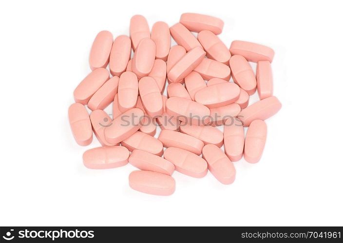 pills of antibiotic isolated on white