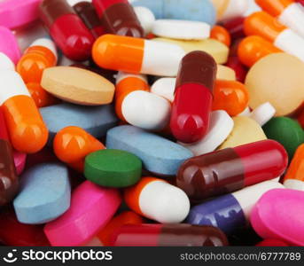 Pills Of Many Shapes Grouped Together