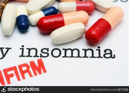 Pills on insomnia text