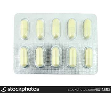 pills pack on white background