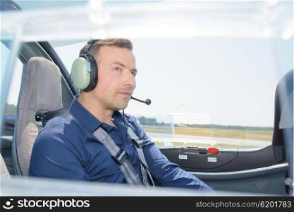 Pilot in light aircraft