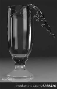 pilsner glass footed 3D illustration on dark background