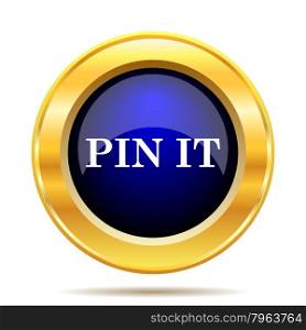 Pin it icon. Internet button on white background.