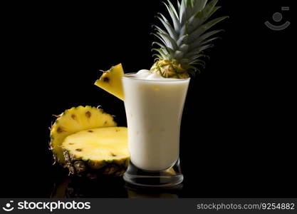 Pina colada and pineapple cocktail. Neural network AI generated art. Pina colada and pineapple cocktail. Neural network AI generated