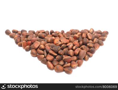 pine nuts on a white background