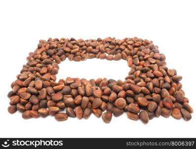 pine nuts on a white background