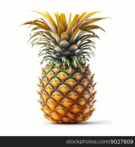 Pineapple isolated on white background. High quality 3d illustration. Pineapple isolated on white background