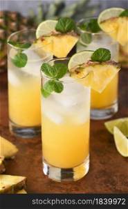 Pineapple mojito, the perfect summer cocktail with tropical flavors and rum.