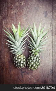 pineapple on wooden background