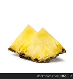 Pineapple quarters isolated on white background as package design element. Pineapple Quarters Isolated On White Background