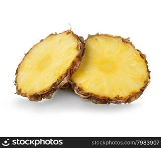 pineapple slices isolated on white background