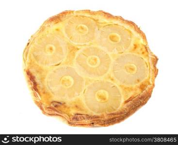 pineapple tart in front of white background