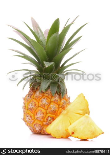 Pineapple tropical fruit or ananas isolated on white background cutout