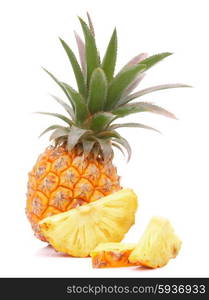 Pineapple tropical fruit or ananas isolated on white background cutout