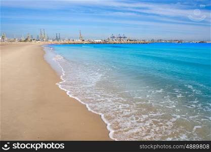 Pinedo beach in Valencia Spain at Mediterranean sea