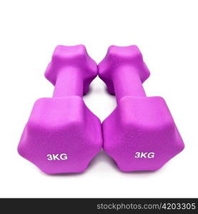 Pink 3 kg dumbbells in a neoprene cover