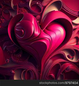 Pink Abstract Valentine’s Day Love Background. Generative AI