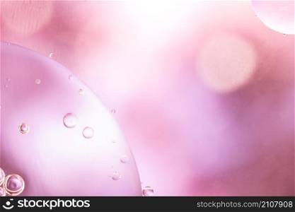 pink airy bubbles glowing drops