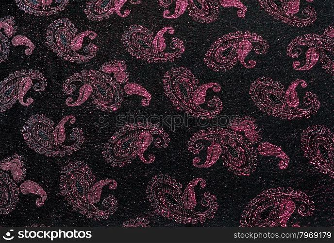 Pink and black floral fabric background