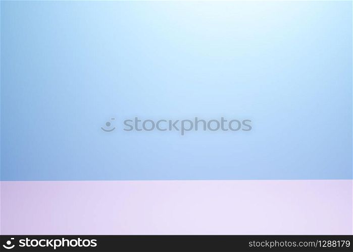 Pink and blue Studio Background for product placement or as a design template with wall angle in a full frame view. Horizontal
