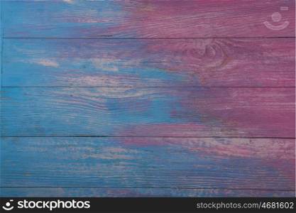 pink and blue wooden background. Colorful pink and blue empty pine wooden background