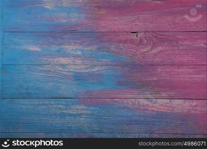 pink and blue wooden background. Colorful pink and blue empty pine wooden background