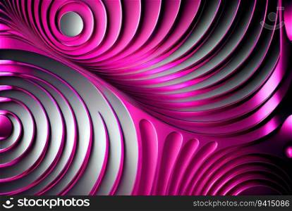 Pink and metallic grey waves abstract background. Generative AI design. Pink and metallic grey waves abstract background. Generative AI