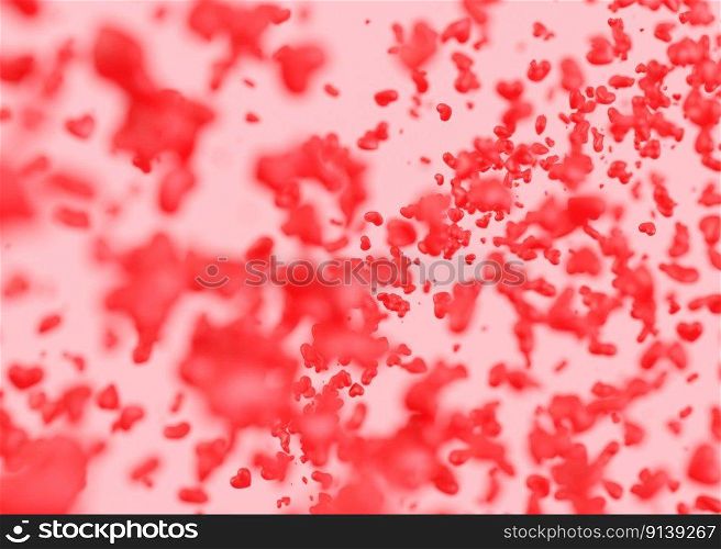 Pink and red background with flying hearts. Valentine&rsquo;s Day, Mother&rsquo;s Day, Wedding backdrop. Motion. Love. Soft focus. 3D render. Pink and red background with flying hearts. Valentine&rsquo;s Day, Mother&rsquo;s Day, Wedding backdrop. Motion. Love. Soft focus. 3D render.