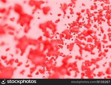 Pink and red background with flying hearts. Valentine&rsquo;s Day, Mother&rsquo;s Day, Wedding backdrop. Motion. Love. Soft focus. 3D render. Pink and red background with flying hearts. Valentine&rsquo;s Day, Mother&rsquo;s Day, Wedding backdrop. Motion. Love. Soft focus. 3D render.