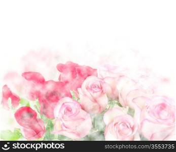 Pink And Red Roses Abstract Background